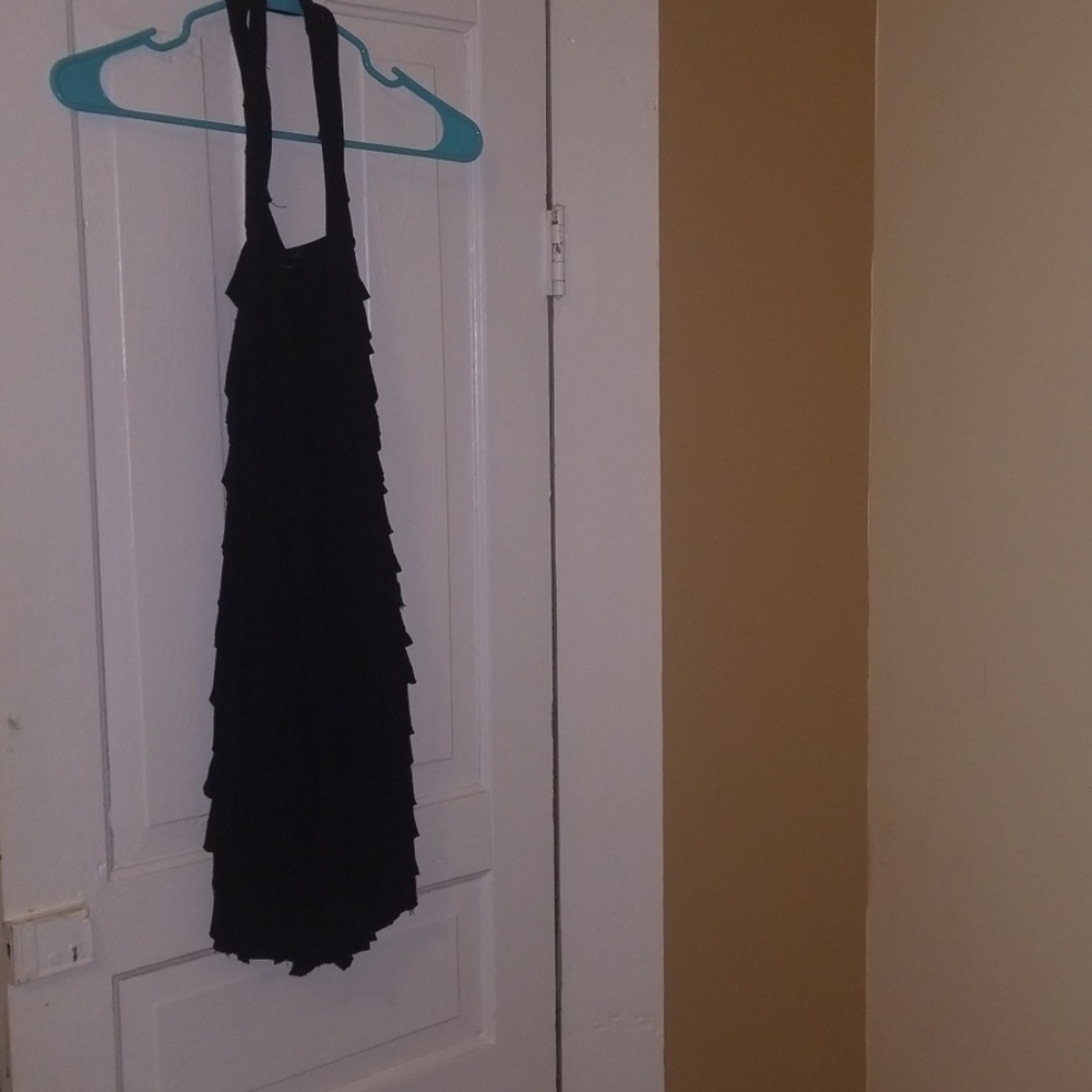 Black ruffle dress